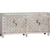 Qunicy 71" 4 Door Sideboard in White Washed Mango Wood