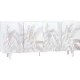 Seaside 79" 4 Door Media Credenza Sideboard in White Wood