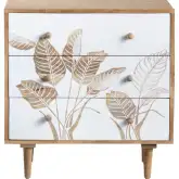 Seaside 3 Drawer Chest in Brown & White Wood