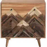 Sierra Nevada 3 Drawer Chest in Multicolor Distressed Wood