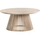San Bernadino Round Cocktail Coffee Table in Natural Mango Wood