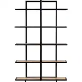 Johnston 5 Shelf Etagere Bookcase in Wood & Black Metal