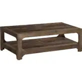 Hickory Ridge Cocktail Coffee Table in Dark Brown Reclaimed Wood
