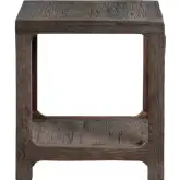 Hickory Ridge Square End Table in Dark Brown Reclaimed Wood