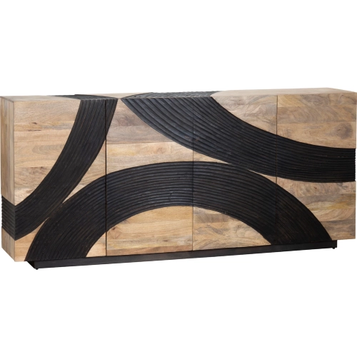 Crestview Collection Lennox 80" 4 Door Media Credenza Sideboard - Thumbnail 4