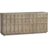 Kinsley 77" 4 Door Media Credenza Sideboard Black Wash Brown Wood