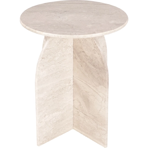 Florence Round End Table in Beige Marble