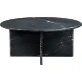 Noir Round Cocktail Coffee Table in Black Marble