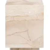 Florence Square End Table in Beige Marble
