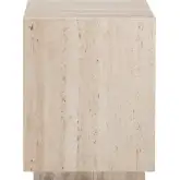 Palermo Square Stone End Table in Beige Travertine Stone