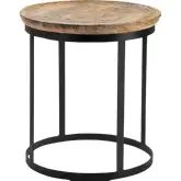 Traymore Round End Table in Wood & Metal