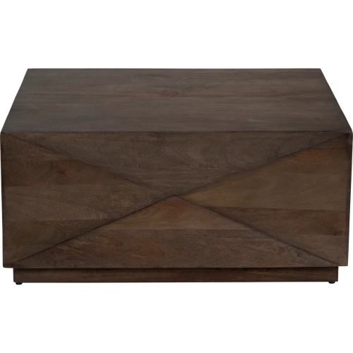 Atticus Square Cocktail Coffee Table in Brown Mango Wood
