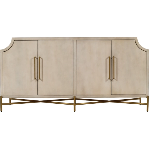 Capital 80" 4 Door Media Credenza Sideboard in Cream Wood