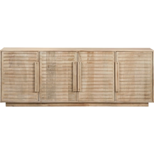 Easton 86" 4 Door Media Credenza Sideboard in Natural Mango Wood