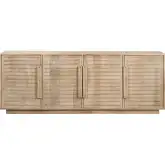 Easton 86" 4 Door Media Credenza Sideboard in Natural Mango Wood