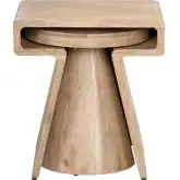 Keppler 2 Piece Wood Nesting Tables in Natural Mango Wood