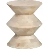 Brodie Round End Table in Tan Mango Wood