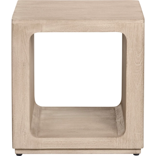Brooklyn Square End Table in Tan Solid Wood