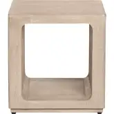Brooklyn Square End Table in Tan Solid Wood