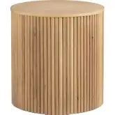 Henley 22" Round Fluted End Table in Natural Mango Wood