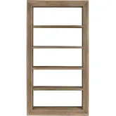 Brinley 87" 5 Shelf Etagere Bookcase in Soft Brown Solid Wood