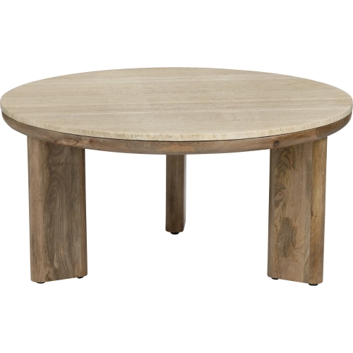 Mason 36" Coffee Cocktail Table in Brown Solid Wood