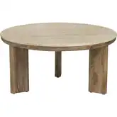 Mason 36" Coffee Cocktail Table in Brown Solid Wood