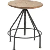 Bengal Manor Bar Stool in Wood & Black Metal