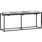Hampton Bench in Gray Hair on Hide & Black Metal