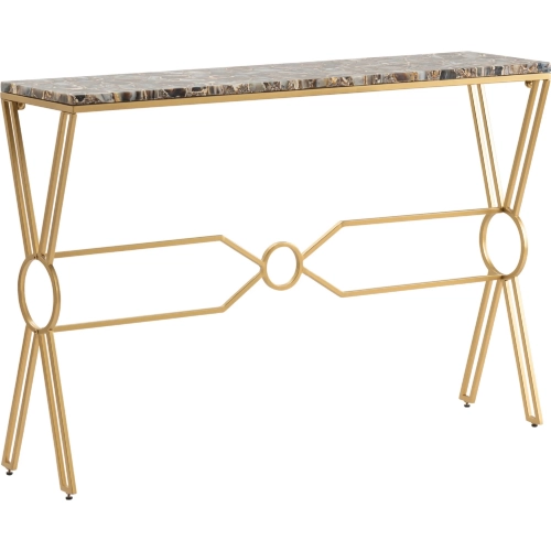 Kendell Console Table in Gold & Blue Agate
