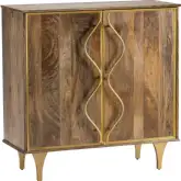 Wentworth 2 Door Chest in Wood & Brushed Gold
