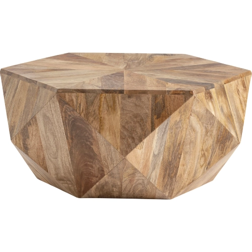 Pleasant Hill Geometric Cocktail Coffee Table in Natural Mango Wood