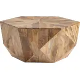 Pleasant Hill Geometric Cocktail Coffee Table in Natural Mango Wood