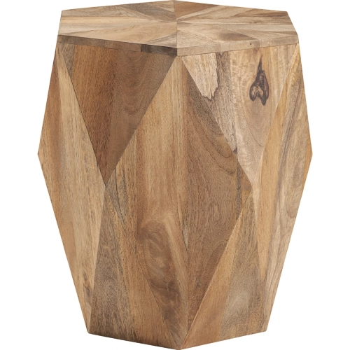 Pleasant Hill Geometric End Table in Natural Mango Wood