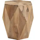 Pleasant Hill Geometric End Table in Natural Mango Wood