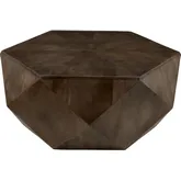 Pleasant Hill Hexagonal Cocktail Coffee Table in Brown Solid Wood
