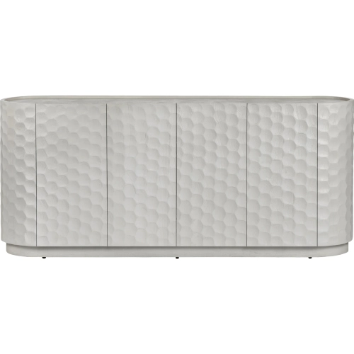 Gibson 76" 4 Door Media Credenza Sideboard in Ivory White Mango Wood