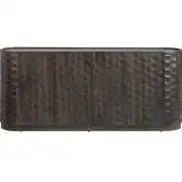 Gibson 76" 4 Door Media Credenza Sideboard in Smoke Gray Mango Wood