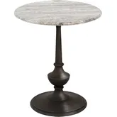Versant 18" End Table in Gray Taupe Marble & Bronze Metal