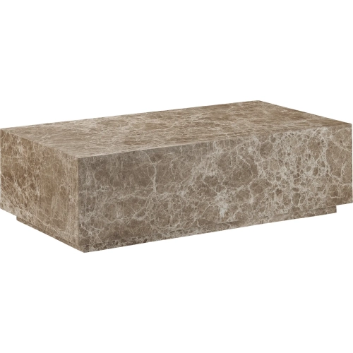 Montera 56" Coffee Cocktail Table in Beige Brown Marble
