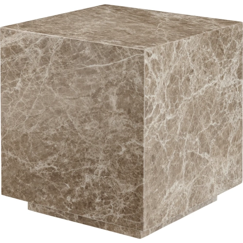 Montera20" Square End Table in Beige Tan Marble