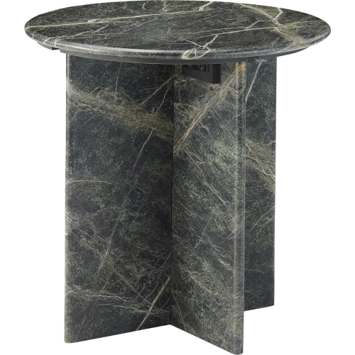 Virentia 22" End Table in Dark Green Marble
