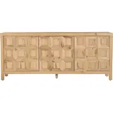 Huxley 80.5" 3 Door Media Credenza Sideboard in Tan Mango Wood