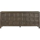 Briarwood 80.5" 3 Door Media Credenza Sideboard in Distressed Wood