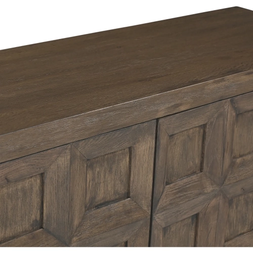 Briarwood 80.5" 3 Door Media Credenza Sideboard in Distressed Wood