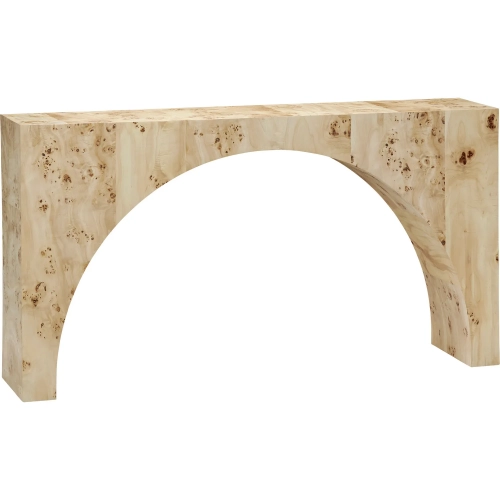 Marabella 60" Console Sofa Table in Tan & Cream Mappa Burl