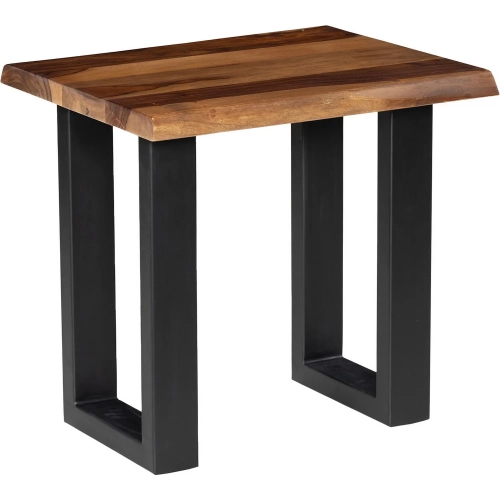 Fletcher 24" End Table in Live Edge Solid Wood & Black Metal