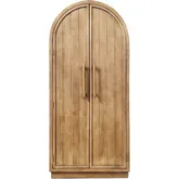 Serafina 80" Tall Arched Accent Cabinet in Tan Mango Wood
