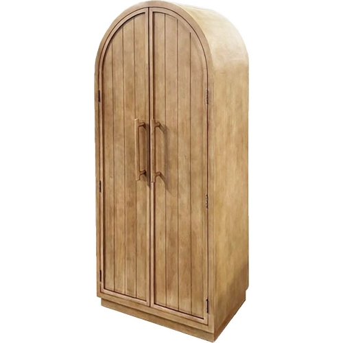 Serafina 80" Tall Arched Accent Cabinet in Tan Mango Wood
