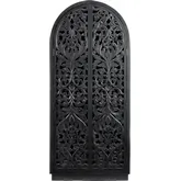 Sable 80" Tall Arched Accent Cabinet in Black Carved Mango Wood